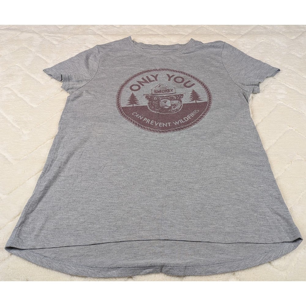Smokey Bear Only You Graphic Tee Heather Grey Short Sleeve XS